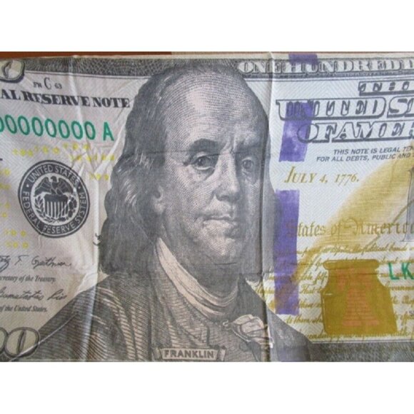 New 100 Ben Franklin One Hundred Dollar Bill Bath Beach Pool Towel US USA Money - Picture 1 of 4